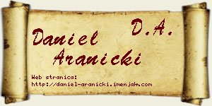 Daniel Aranicki vizit kartica
